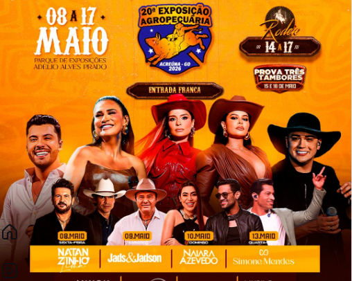 20ª Expo Acreúna 2026: Programação de Shows, Rodeio e Como Chegar (Entrada Franca!)